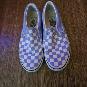 Vans Lavender Checkered Slip-On Sneakers